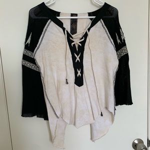 NWOT Free People Lace up top
